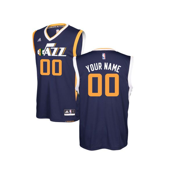 Youth Utah Jazz Adidas Navy Custom Road Replica NBA Jersey